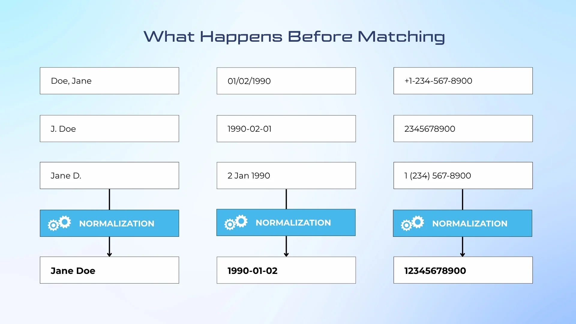 Normalization of data for entity resolution | Intsurfing